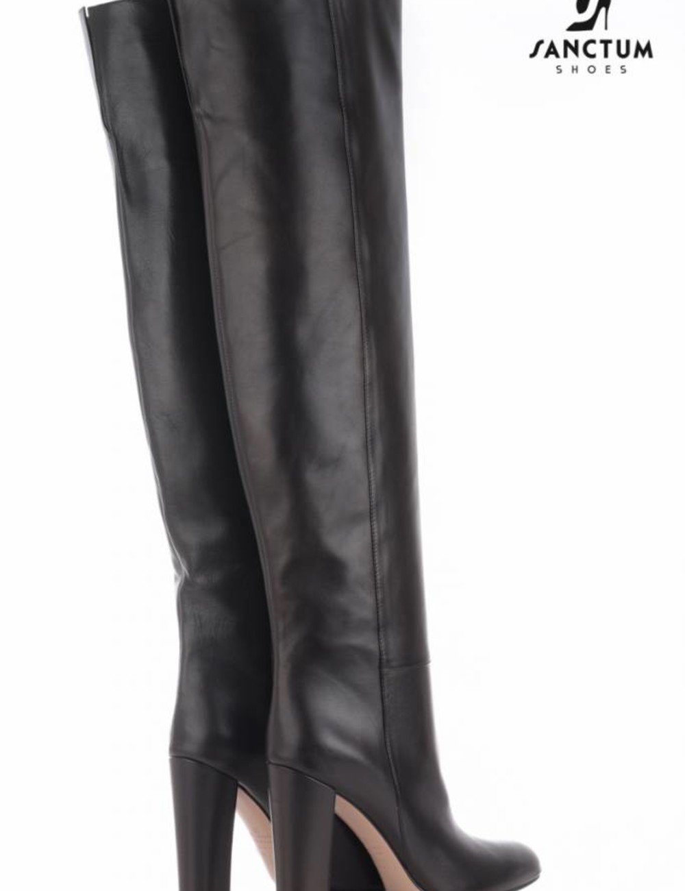 thigh high boots block heel