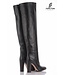 Long thigh high boots with high block heels-Outlet