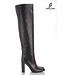 Long thigh high boots with high block heels-Outlet