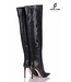 Long Italian thigh high boots with thin heels