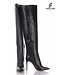 Long Italian thigh high boots with thin heels