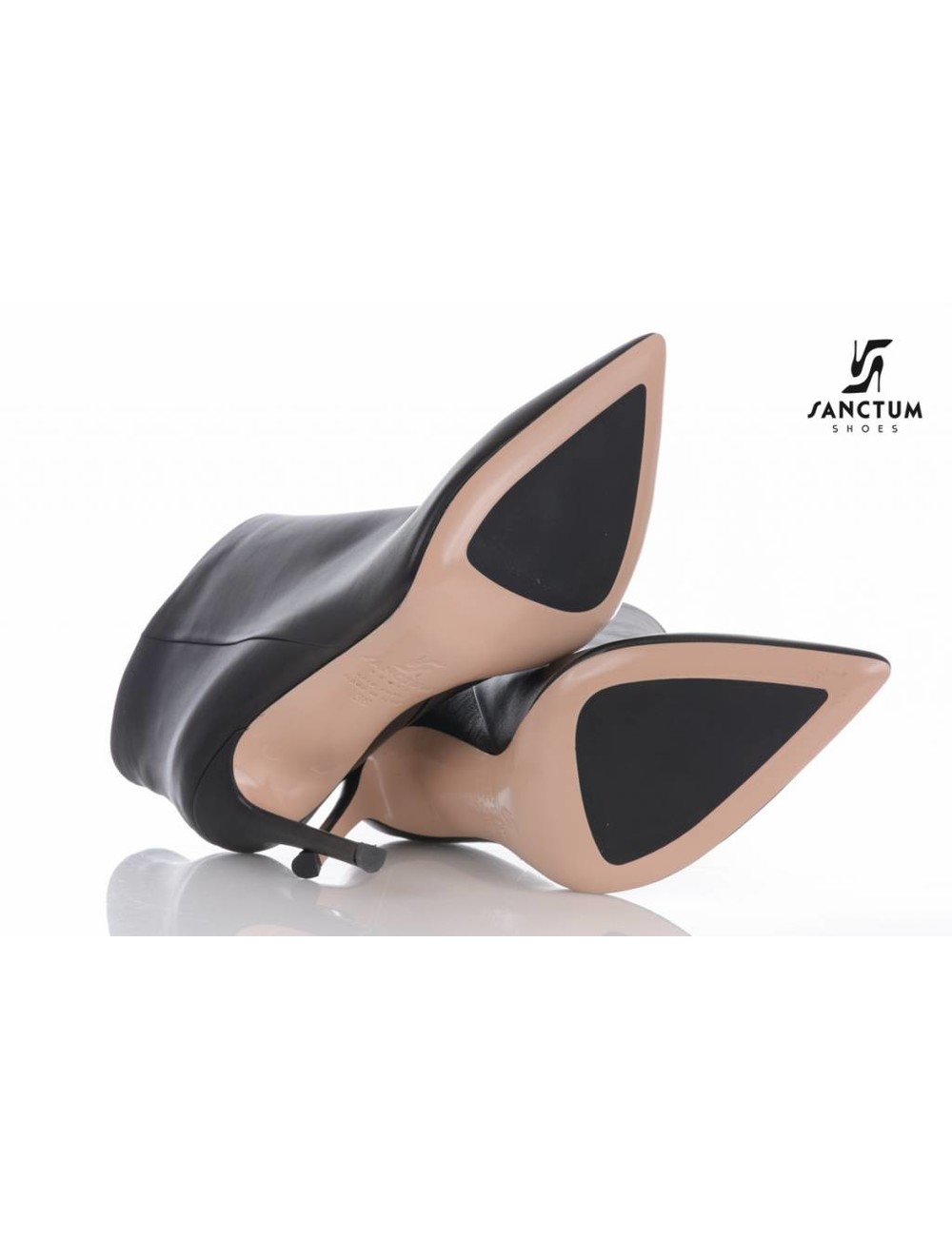 Designer pointy ankle boots without zipper with thin heels Italian High Heels by Sanctum Shoes