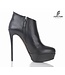 High ankle boots with platform heels in real leather-Outlet