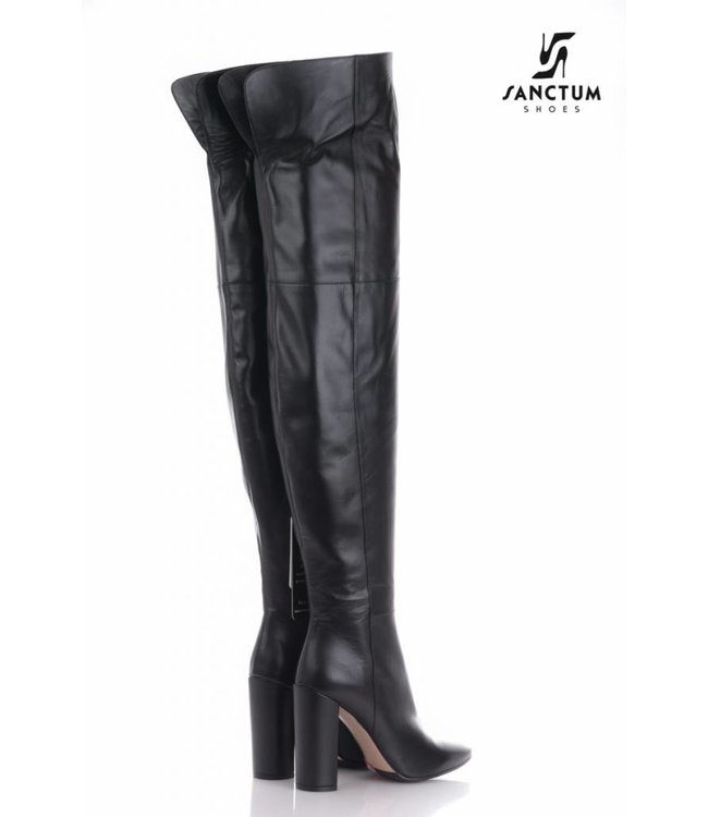 Long Italian high boots with chunky heels-Outlet