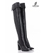 Long Italian high boots with chunky heels-Outlet