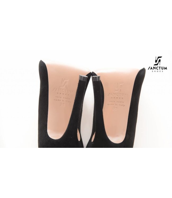 Italiaanse suède pumps met dunne hakken-OUTLET