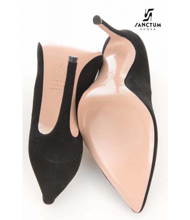 Italian suede pumps with thin heels-OUTLET