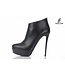 High ankle boots with platform heels in real leather-Outlet