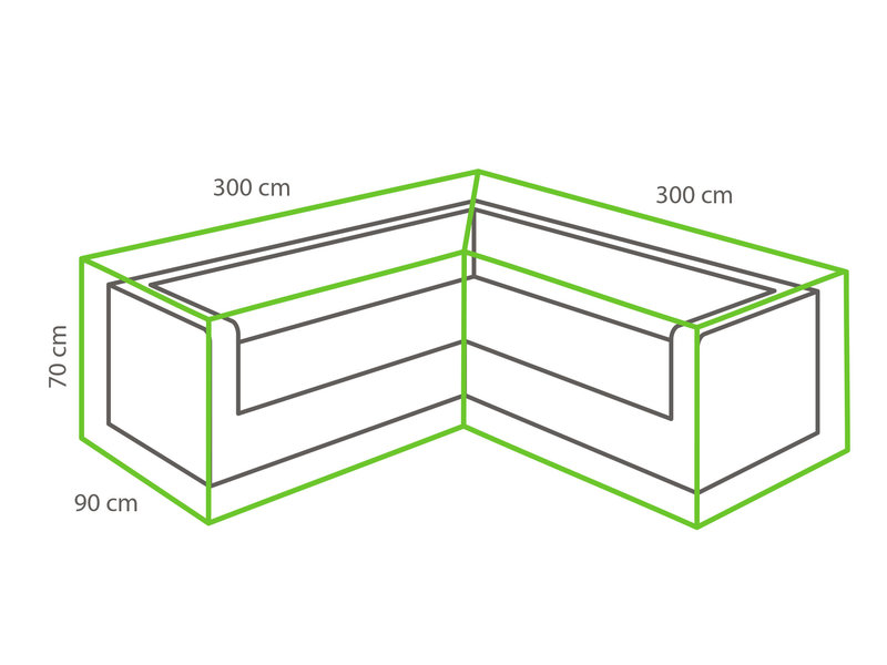 Outdoor Covers L-vormige loungesethoes 300x300x70 cm.