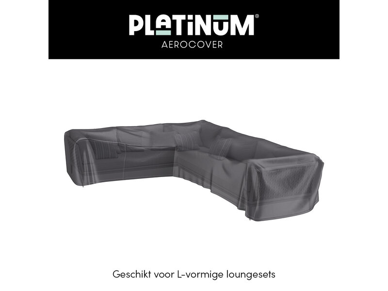 Platinum Aerocover L vormige loungesethoes 330x255x70h cm. - links