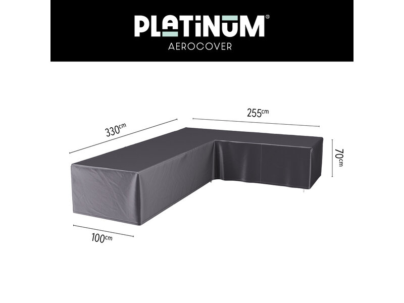 Platinum Aerocover L vormige loungesethoes 330x255x70h cm. - rechts