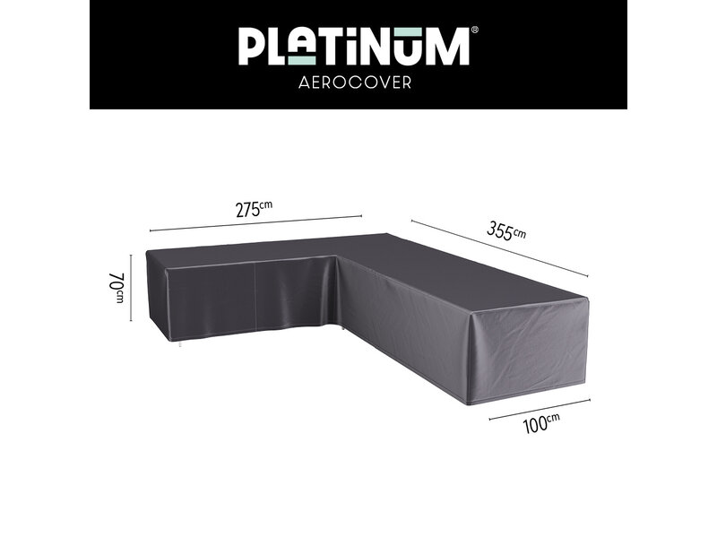 Platinum Aerocover L vormige loungesethoes 355x275x70h cm. - links