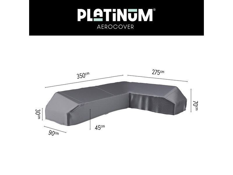 Platinum Aerocover Platform loungesethoes 350x275x90x70 cm - RECHTS