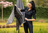 Parasolhoes met stok