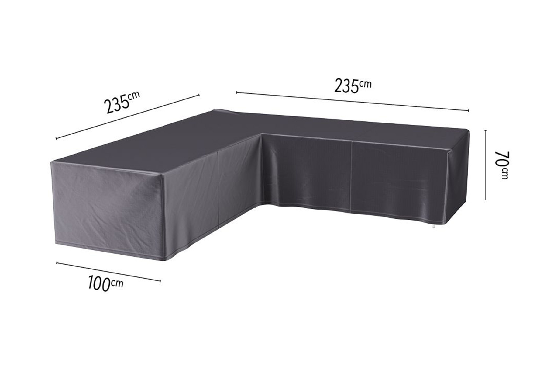 L vormige loungesthoes - 235x235x70cm. - Gratis thuisbezorgd