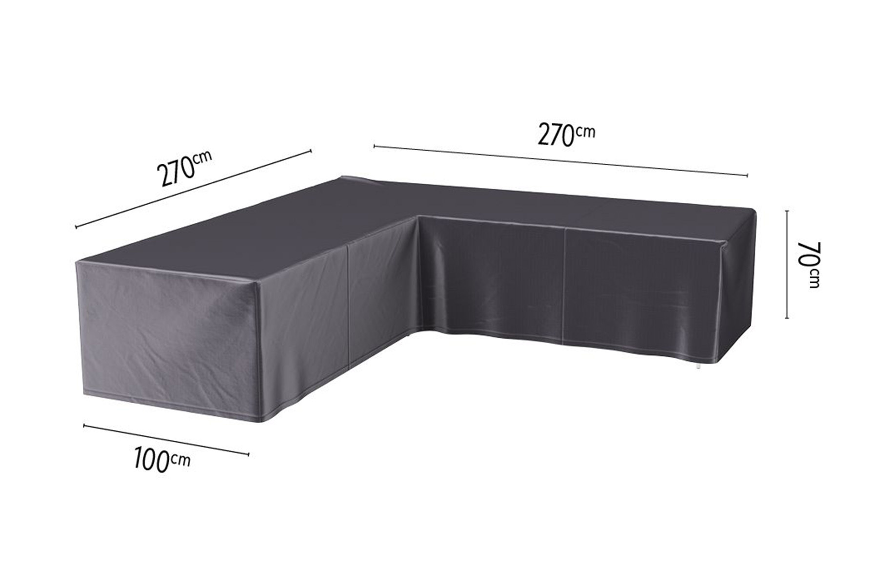 L vormige loungesthoes - 270x270x70cm. - Gratis thuisbezorgd