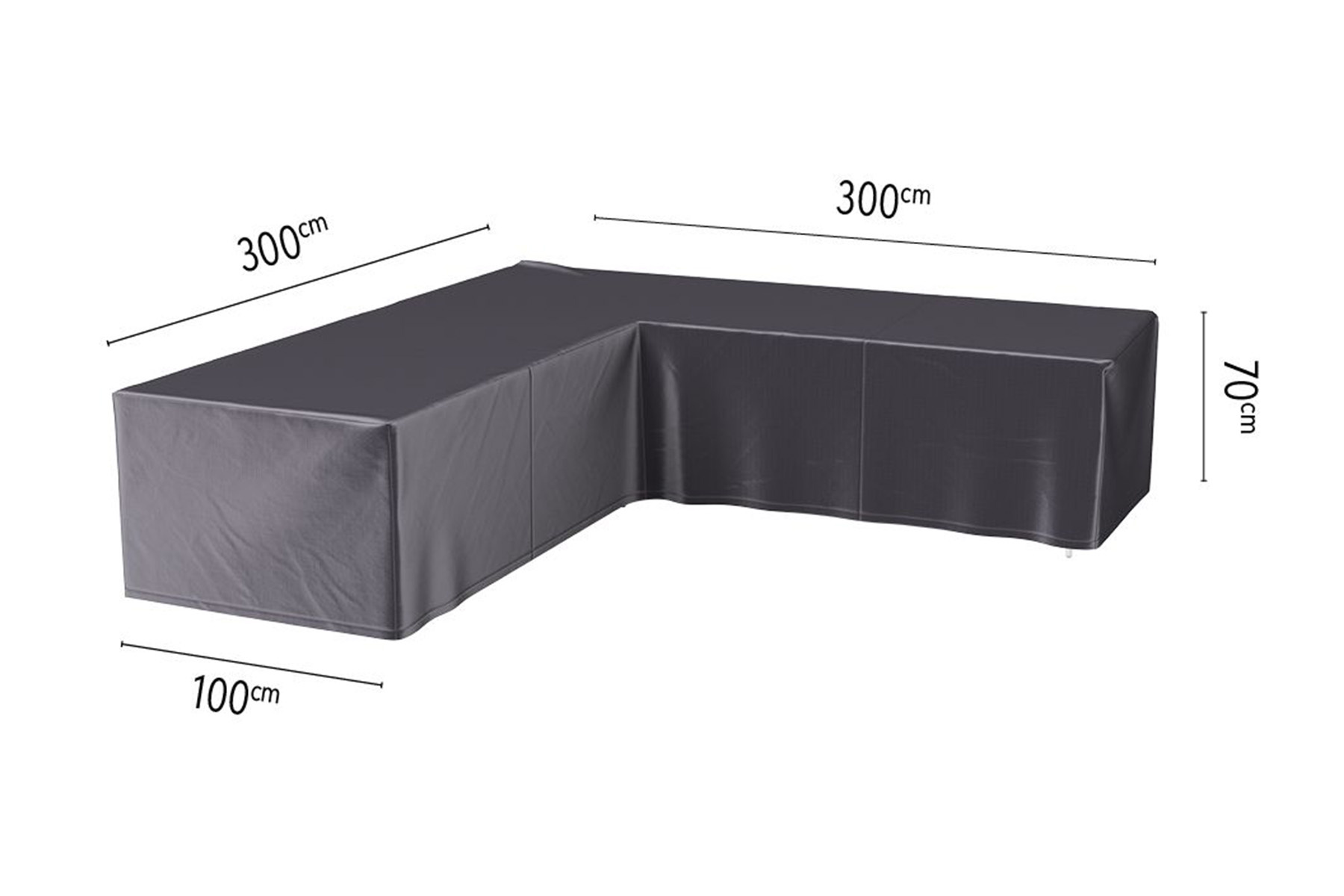 L vormige loungesthoes - 300x300x70cm. - Gratis thuisbezorgd