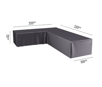 Platinum Aerocover 330x255x70h cm. - Links - L vormige loungesethoes