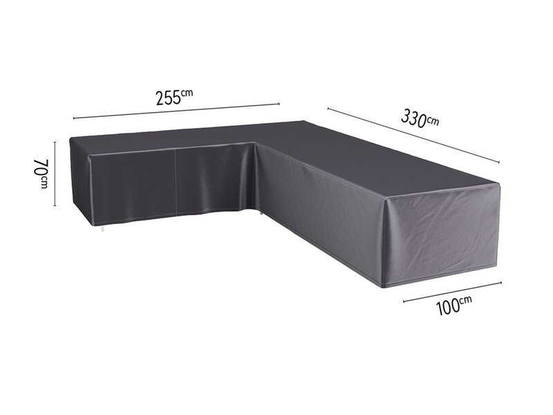 Platinum Aerocover L vormige loungesethoes 330x255x70h cm. - links Platinum Aerocover L vormige loungesethoes 330x255x70h cm. - links