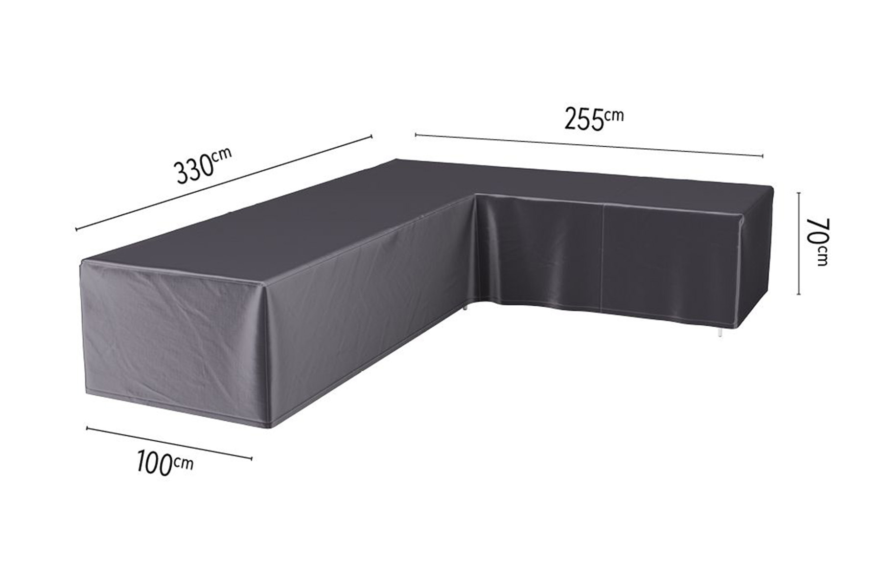L vormige loungesthoes - 330x255x70cm.- Rechts - Gratis thuisbezorgd
