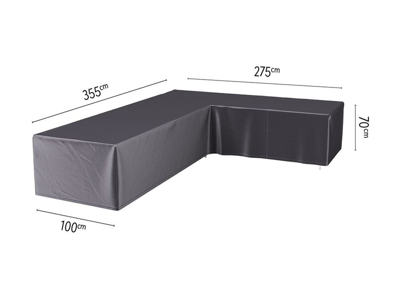 Platinum Aerocover L vormige loungesethoes 355x275x70h cm. - rechts