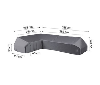 Platinum Aerocover 325x255x70h cm. -  links  L vormige loungesethoes