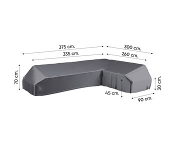 Platinum Aerocover 375x300x90xh30/70 Platform loungesethoes RECHTS