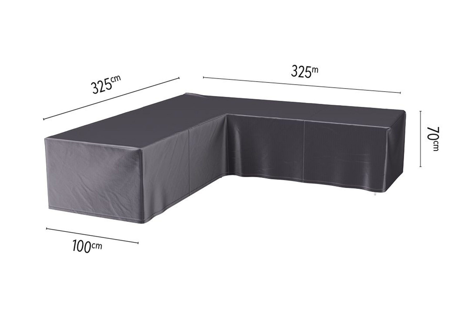 L vormige loungesthoes - 325x325x70cm. - Gratis thuisbezorgd