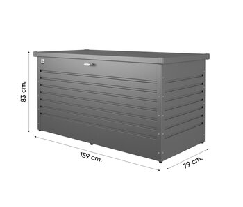 Biohort hobbybox - kussenkist antraciet 160 x 79 cm.