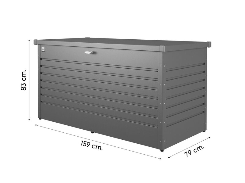 Biohort hobbybox - kussenkist antraciet 160 x 79 cm.
