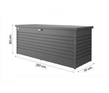 Biohort hobbybox - kussenkist - Antraciet - 201x83 cm.