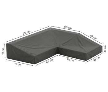 Outdoor Covers L-vormige loungesethoes 251x210x70x95 cm. - Rechts (Savannah)