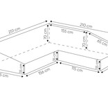 Outdoor Covers L-vormige loungesethoes 251x210x70x95 cm. - Rechts (Savannah)