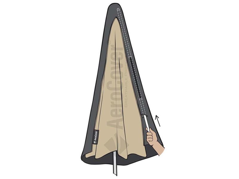 Platinum Aerocover parasolhoes voor stokparasol - 215x30/40 cm. - met stok