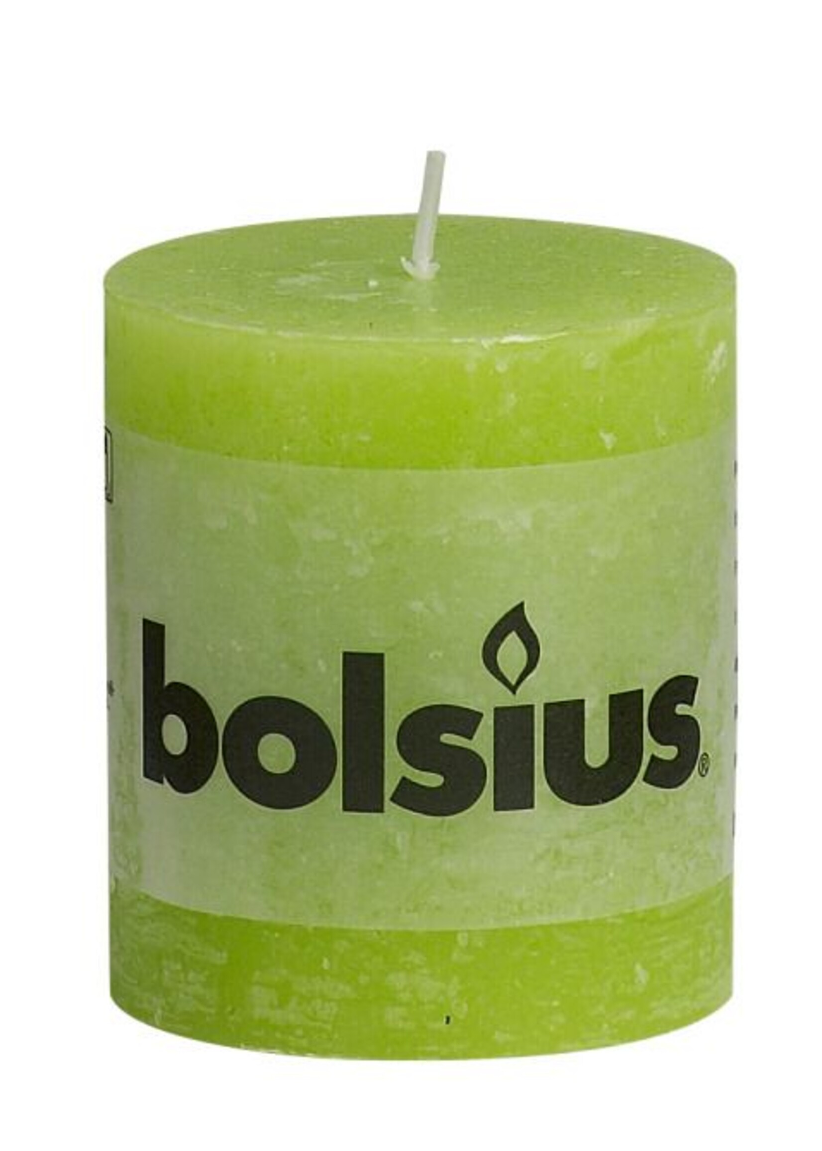 Bolsius kaarsen Pillar candle rustic 80/68 lime