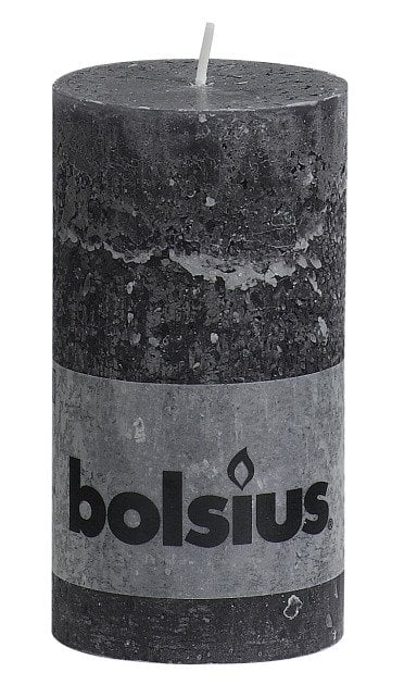 Bolsius kaarsen Stump candle rustic 130/68 anthracite
