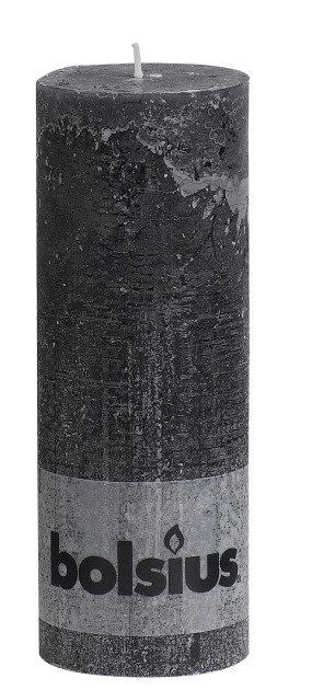 Bolsius kaarsen Pilier bougie rustique 190/68 anthracite