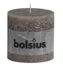 Bolsius kaarsen Pillar candle rustic 100/100 taupe