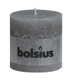 Bolsius kaarsen Pillar candle rustic 100/100 light gray