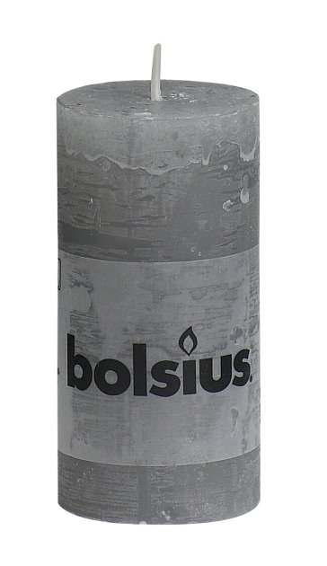 Bolsius kaarsen Pillar candle rustic 100/50 light gray