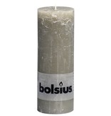Bolsius kaarsen Pillar candle rustic 190/68 pebble gray