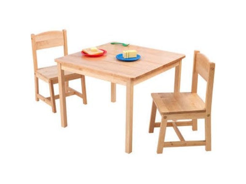 Aspen tafel met 2 stoelen natuur Recreatiespeelgoed