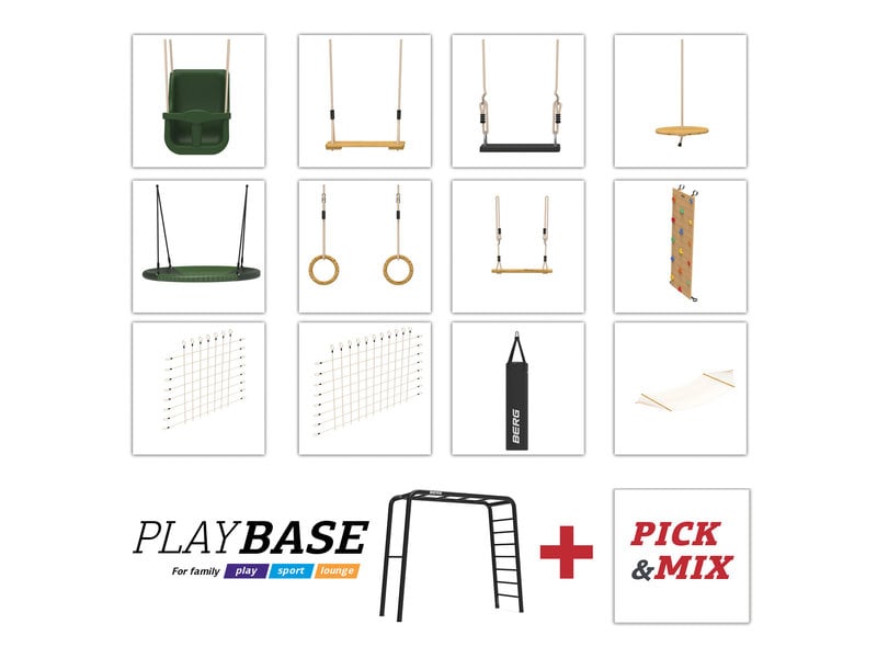 BERG Playbase 3-in-1 Medium met rekstok en ladder