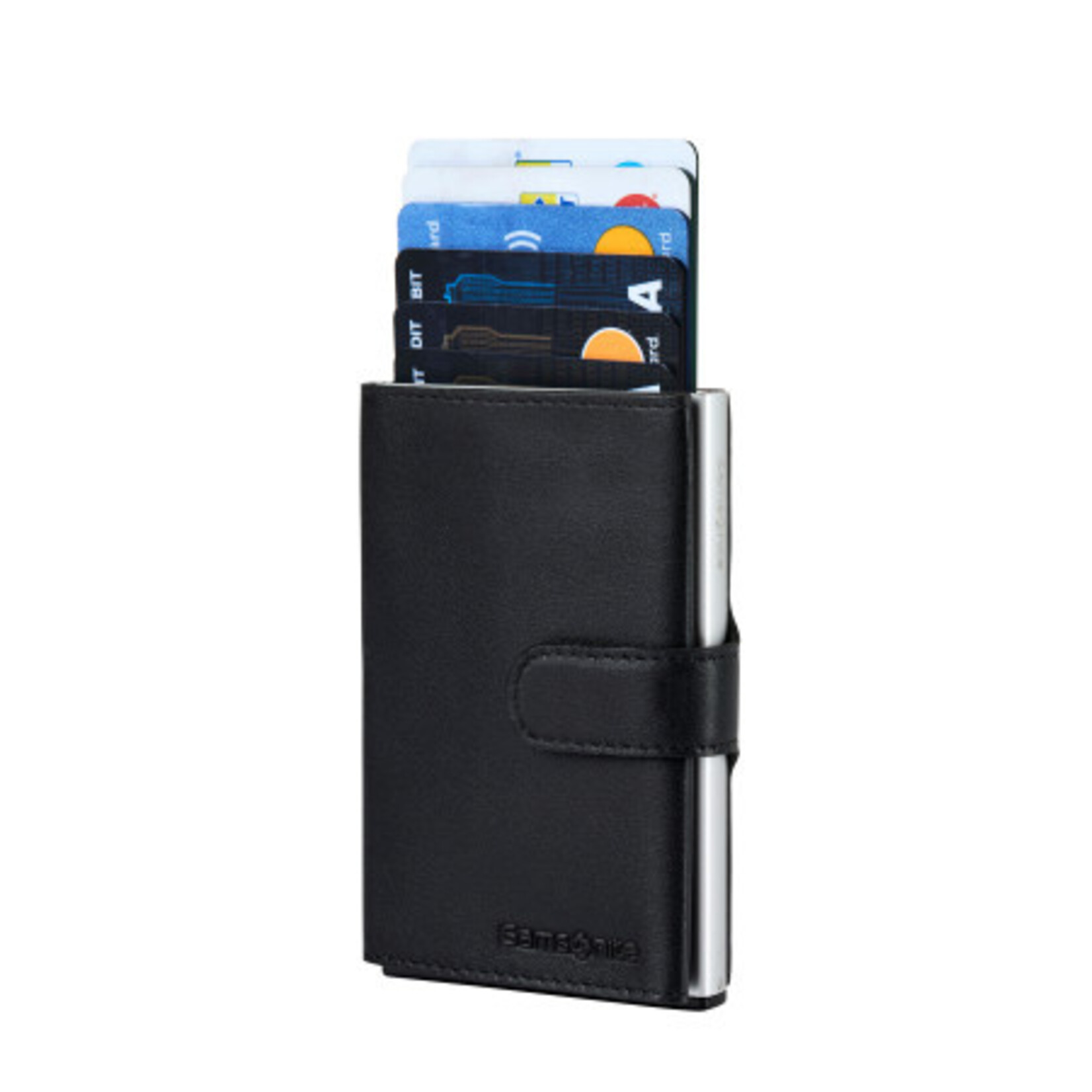 Samsonite Samsonite Alu Fit 202 slide-up wallet aluminium RFID - zwart