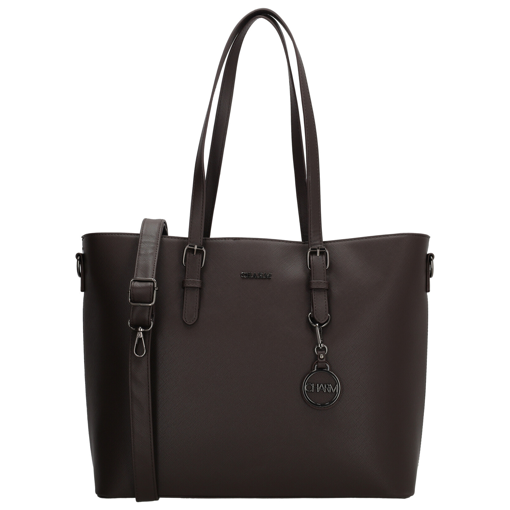 Charm London Charm London Birmingham schooltas 15,6 inch laptopvak - donkerbruin