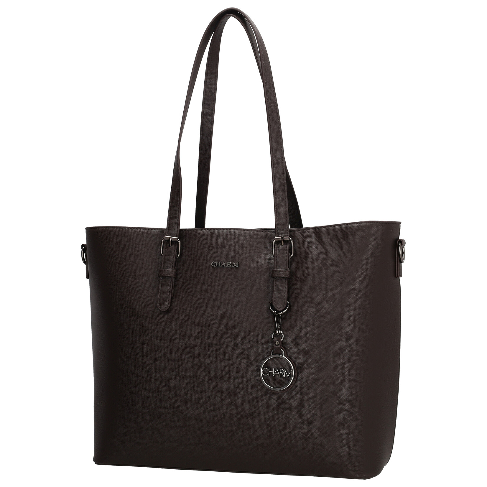 Charm London Charm London Birmingham schooltas 15,6 inch laptopvak - donkerbruin