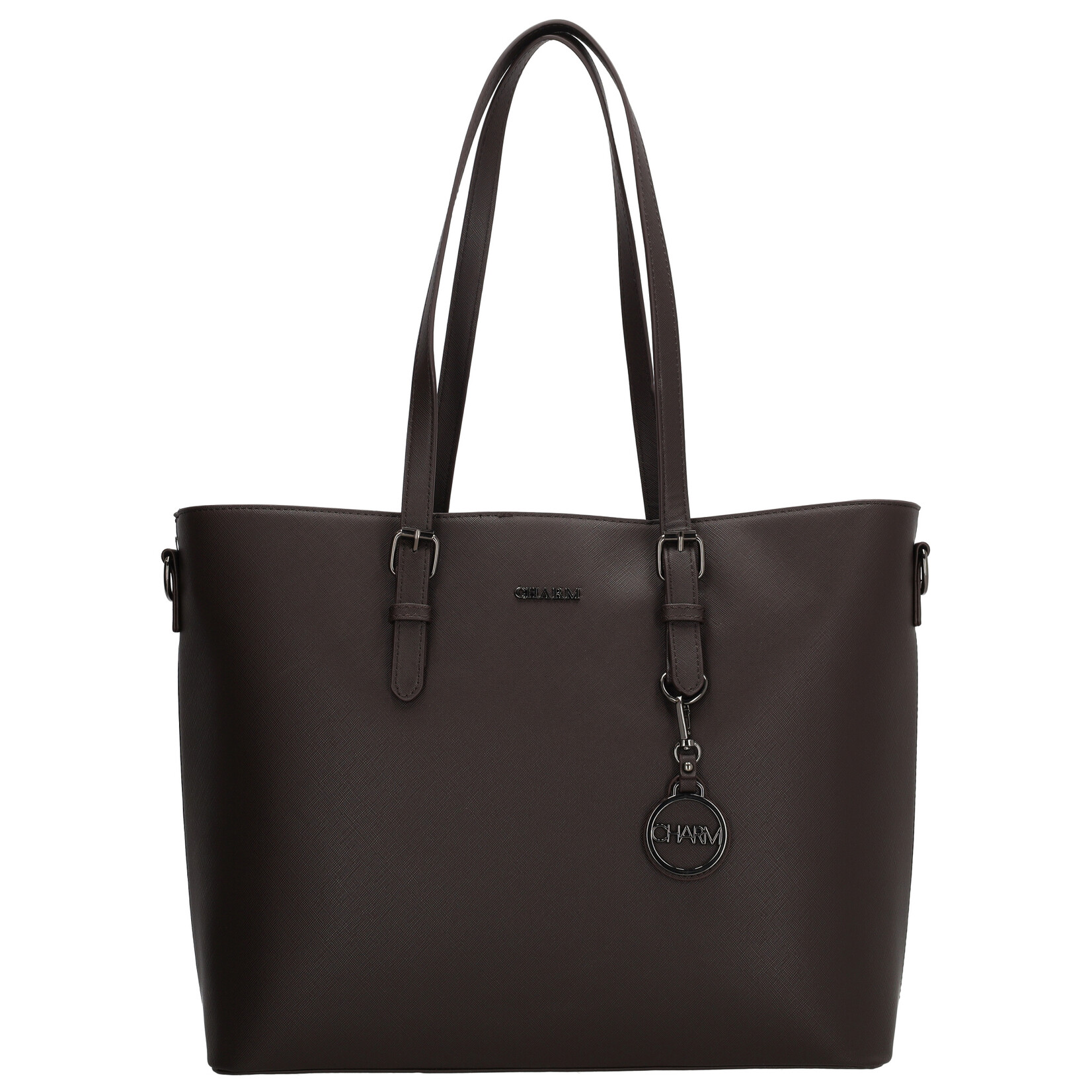 Charm London Charm London Birmingham schooltas 15,6 inch laptopvak - donkerbruin