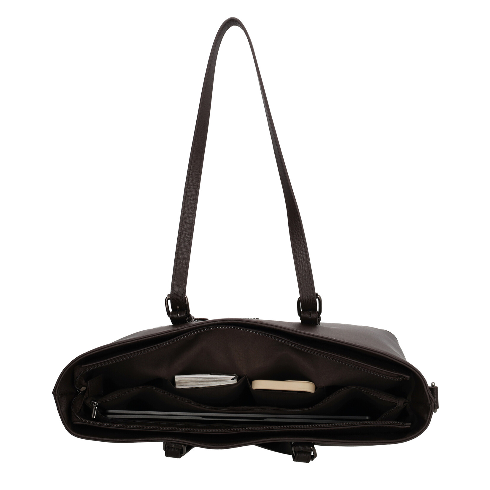 Charm London Charm London Birmingham schooltas 15,6 inch laptopvak - donkerbruin