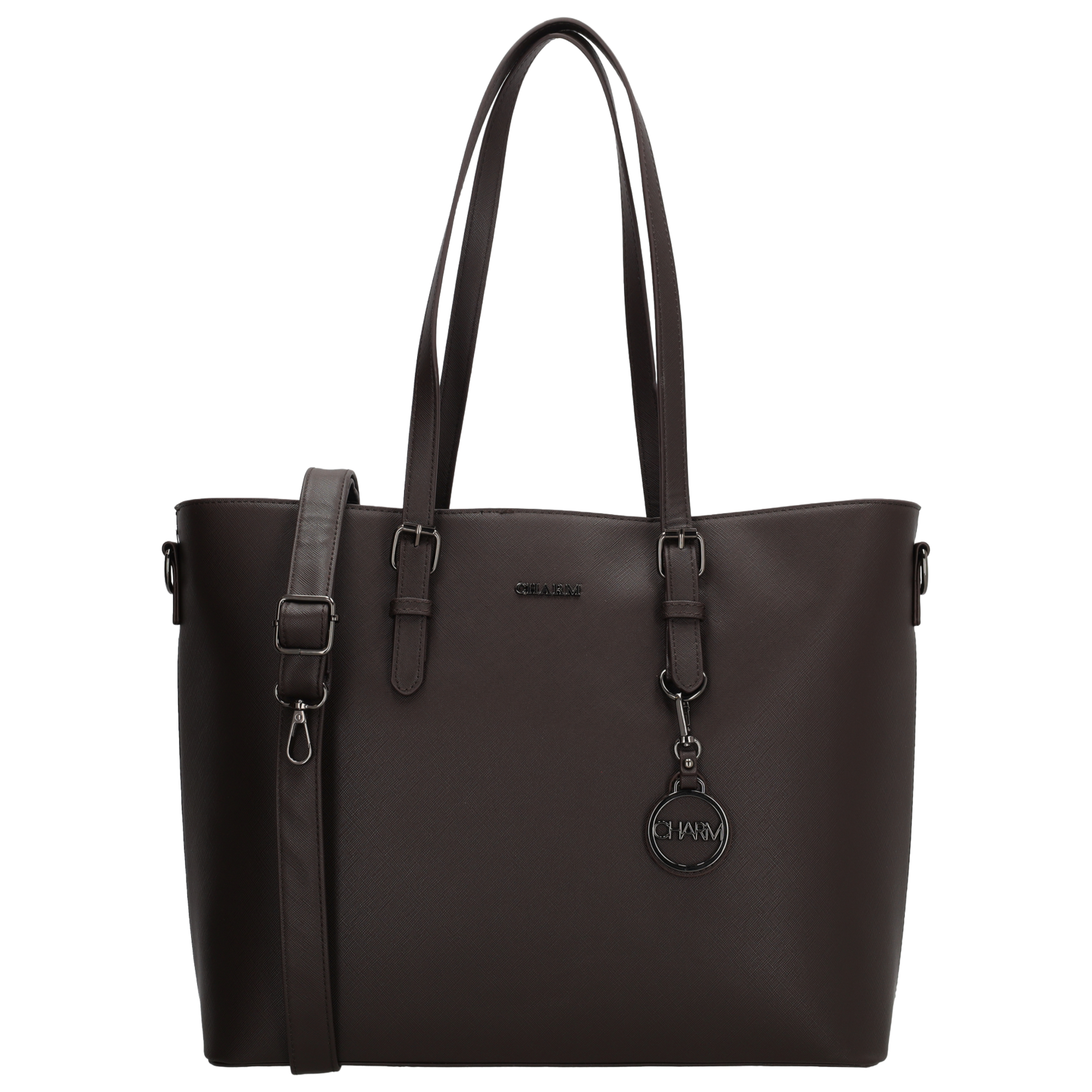 Charm London Charm London Birmingham schooltas 15,6 inch laptopvak - donkerbruin