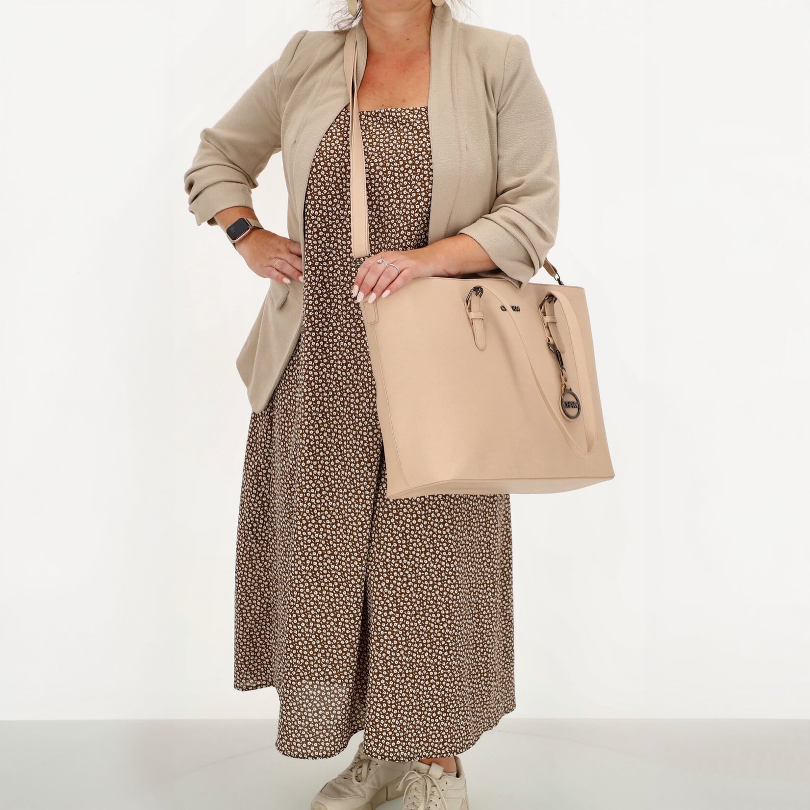 Charm London Charm London Birmingham shopper 15,6 inch laptopvak - lichtrose